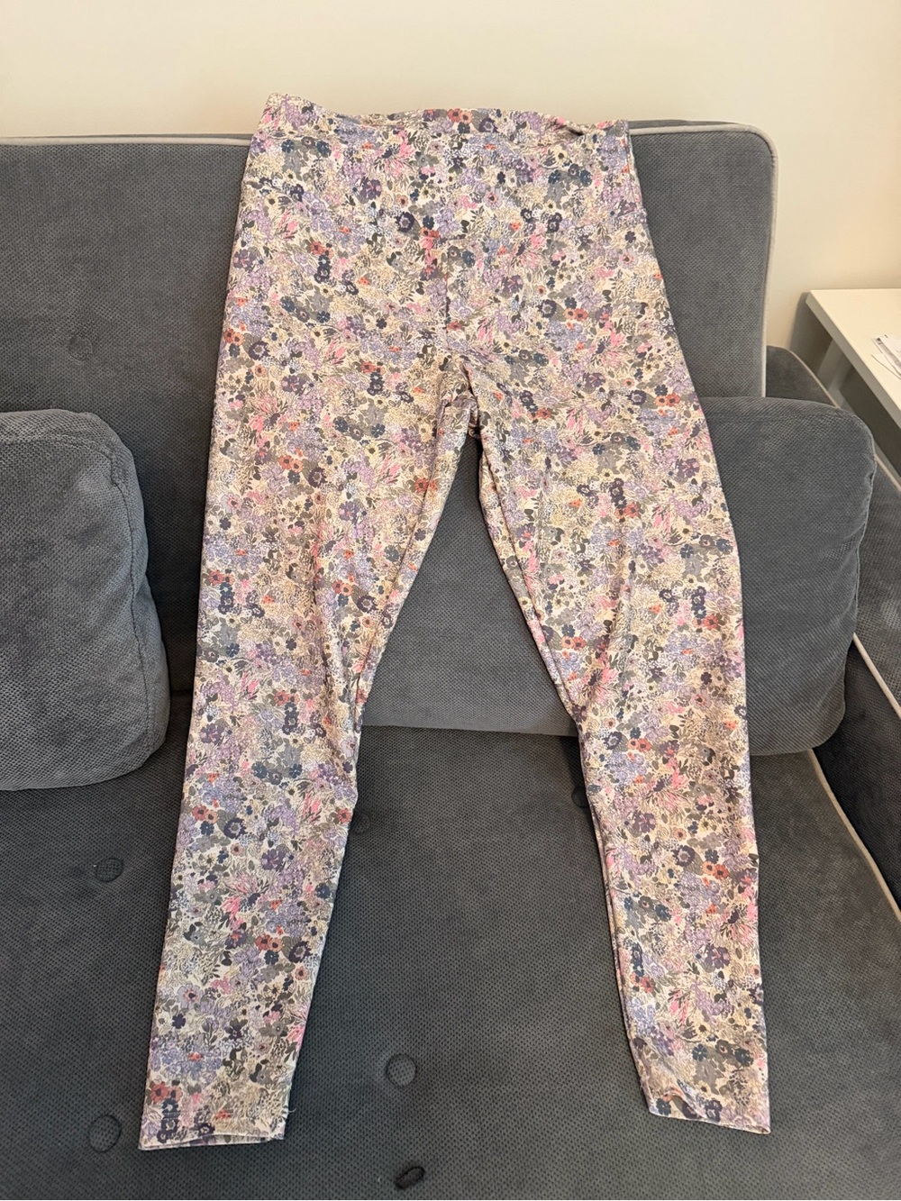 Floral Print Women's Leggings - Pink & Purple